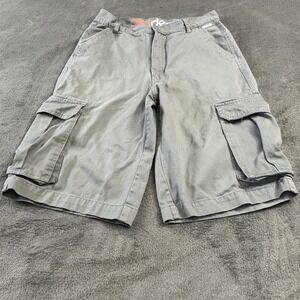 Akademiks Cargo Shorts Gray Skater Hip Hop‎ Khaki Mens 32 Y2k Baggy Pockets